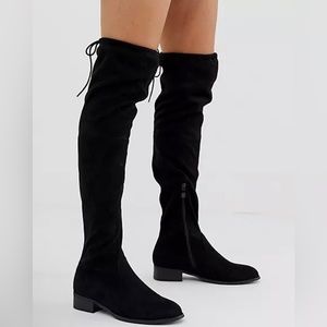 Black Above Knee High Boots